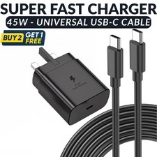 New 45W Fast Type C Charger Adapter Plug Cable For Samsung Galaxy Phones Tablets