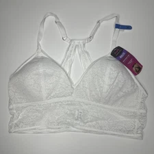 Maidenform Womens Pure Comfort Stretch Lace Longline Wireless Bralette DM201C XL