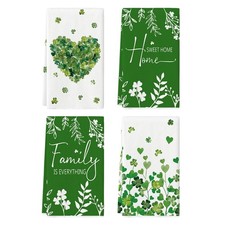Heart Irish Leaves Home Sweet Home St. Patrick's Day Kitchen Towels Dish Towels,