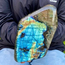 2.42LB Top natural Labrador flash moonstone quartz crystal mineral specimen