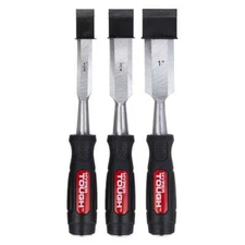 3 Piece Wood Chisel Set with Striking Caps for Enhanced Precision Free Shipping