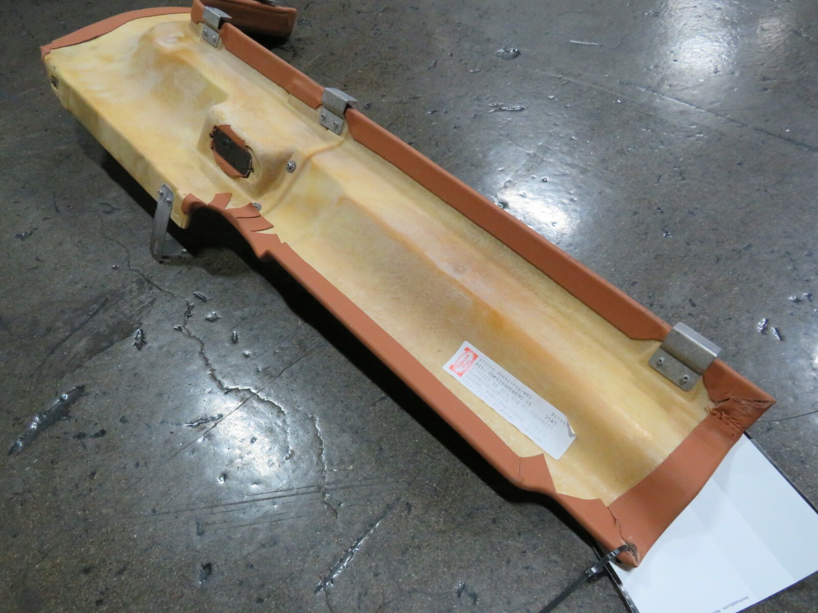 Ferrari 599 GTB, LH, Left, Sill Trim Panel, Tan, Used, Damaged, P/N 69378600