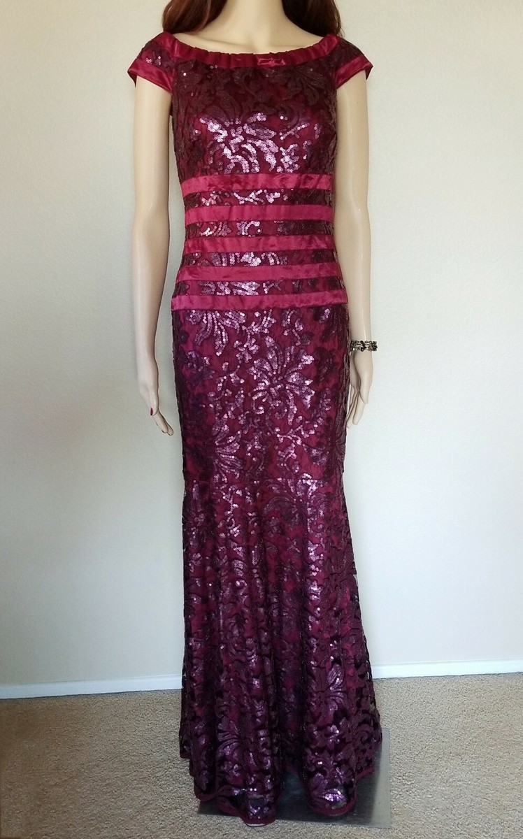 Tadashi Shoji Burgandy Sequin Mesh Mermaid Gown Dress Size 2 | eBay Tadashi Shoji Burgandy Sequin Mesh Mermaid Gown Dress Size 2 | eBay