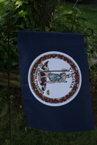 VIRGINIA STATE FLAG 12"X18" GARDEN FLAG SIC SEMPER TYRANNIS - Picture 2 of 8