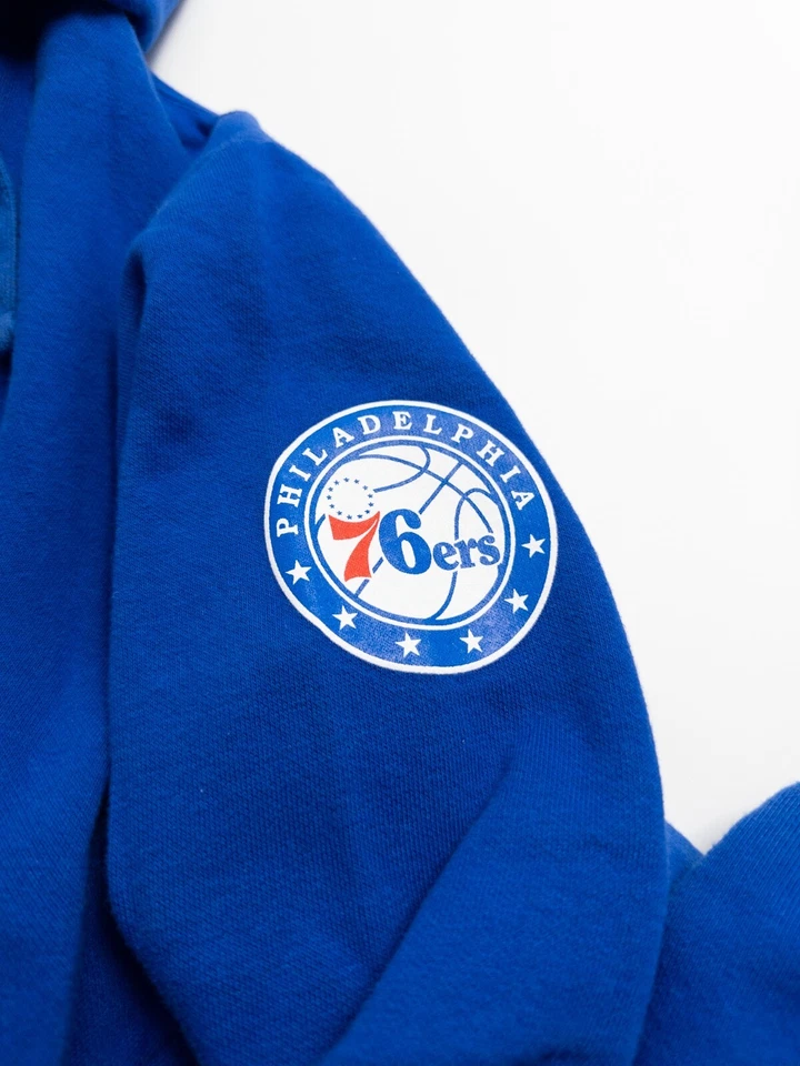 Philadelphia 76ers Hoodie Mens XL Blue Graphic Print Kangoroo Pockets Pullover - Image 2 of 4