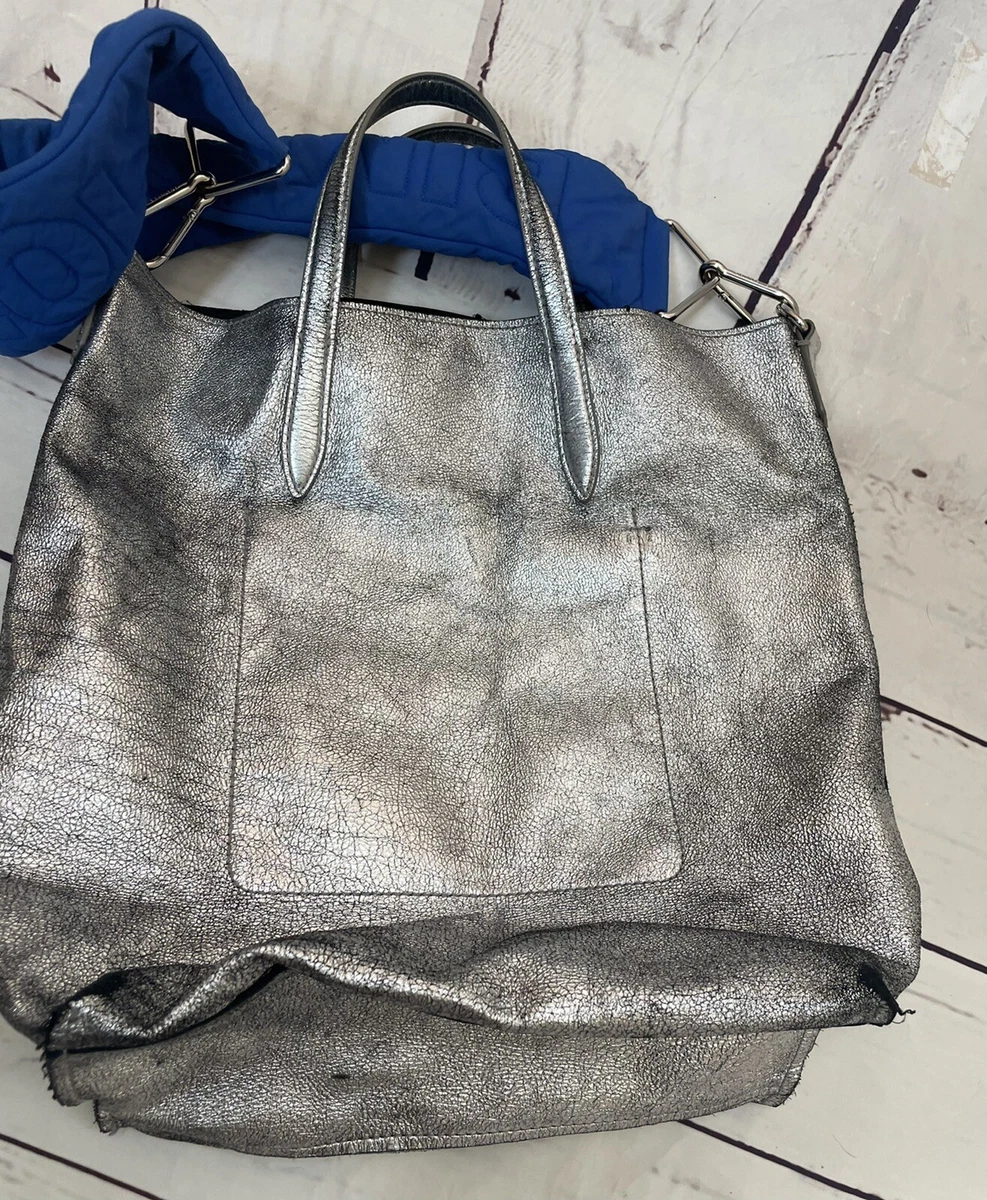 BIMBA Y LOLA Distressed Silver Leather Tote eBay