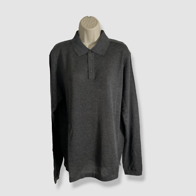$295 Neiman Marcus Women's Gray Long-Sleeved Collared Cashmere Sweater Size L