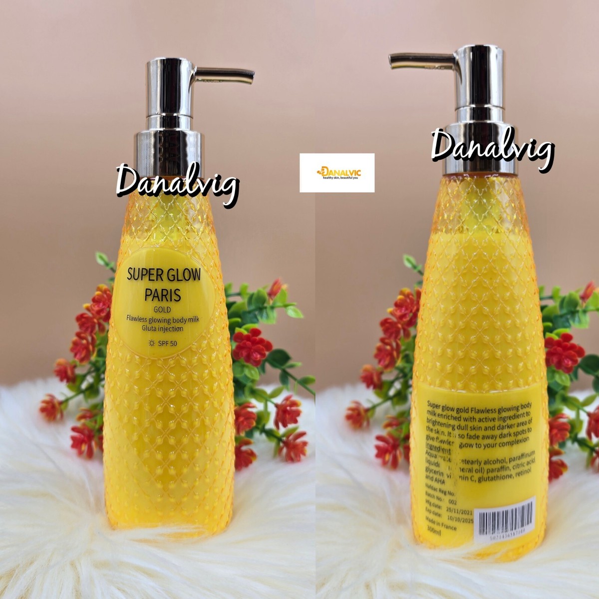 X 1 Bottle Super-glow Paris GOLD. flawless Glow Body Lotion 300ml x1👌