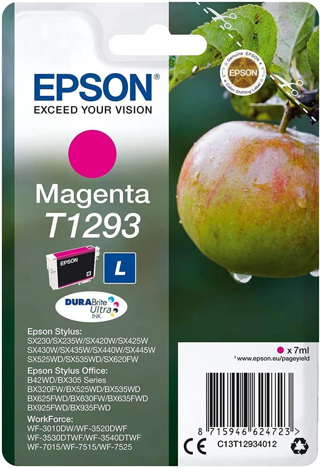 Epson T1293 cartouche d'encre Magenta authentique C13T12934012 (TVA incluse) - Photo 1/1