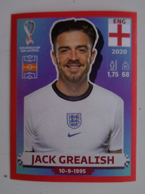 JACK GREALISH ENG 12 PANINI Parallel RED RARE Sticker Qatar 2022