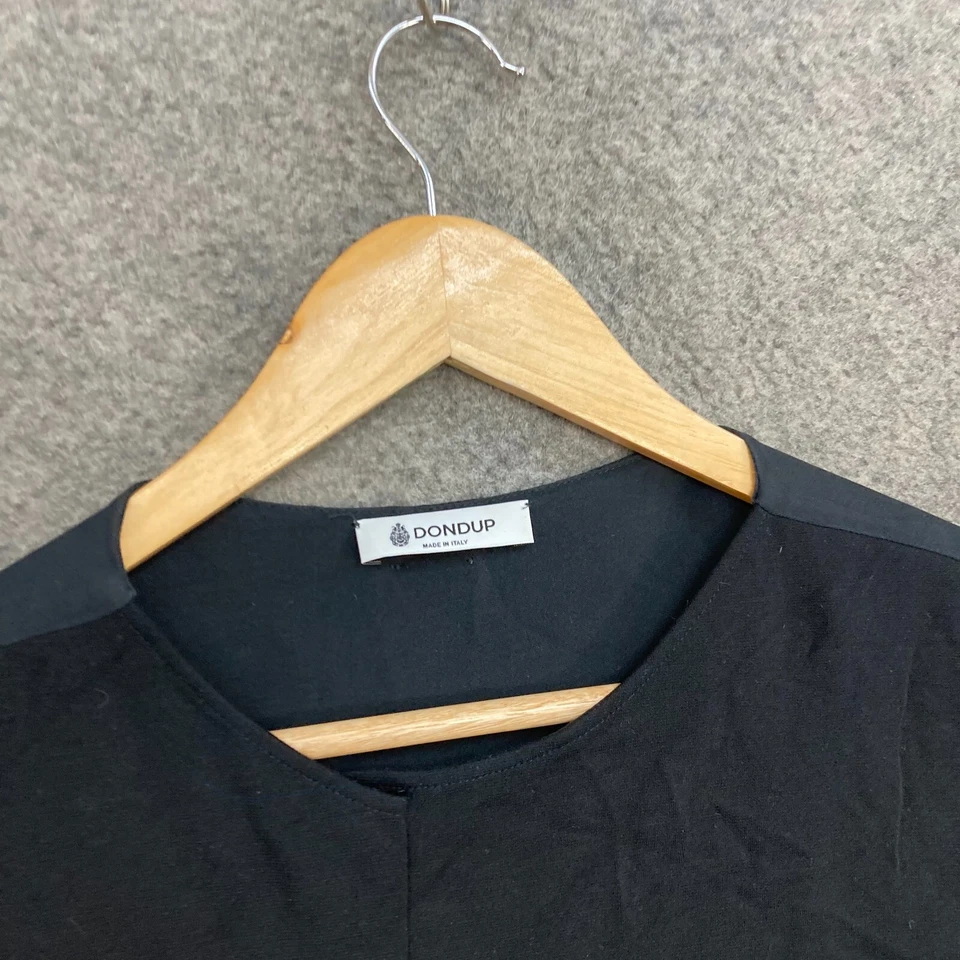 Blusa sin mangas Dondup para mujer talla S pequeña negra mezcla de seda hecha en Italia 50412 Foto 3 de 4