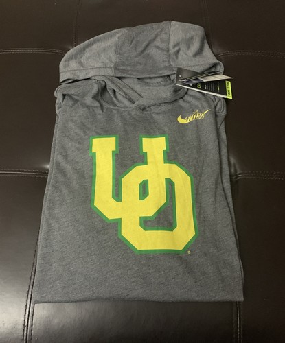NWT Nike Drifit Oregon Ducks UO Logo LS  T-shirt Hoodie Mens Size Small Gray J8