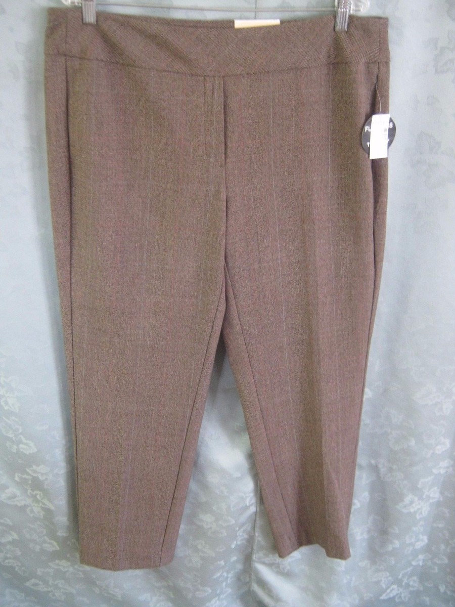 Dressbarn Plaid Pull On Dress Pants NWT Size 16 Tummy Control