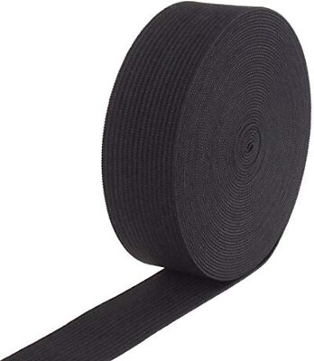 Knitted Elastic 1'' Wide 50 Yards - Black