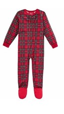 Family Pajamas Boy's or Baby Holiday plaid Footed pajamas. Size 18 Months
