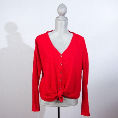 red button sweater