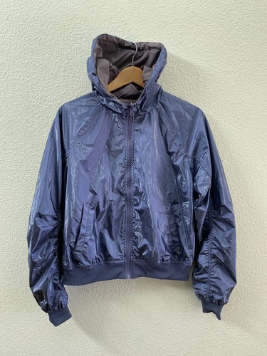 Fabletics Amara Shine Hoodie Jacket Reversible Blue Purple Medium Gym Fitness