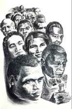 Black History 1947 ACHIEVED FREEDOM EDUCATION FAME POWER Matted Vintage Print