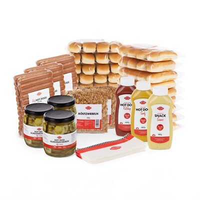 HOT DOG WORLD - Hot Dog Set  ''dänische Art''  für 72 Hot Dogs