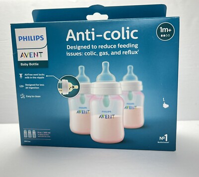 Philips Avent Anti-Colic Bottle With AirFree Vent Pink 9 oz 3 Ct. Baby Bottle