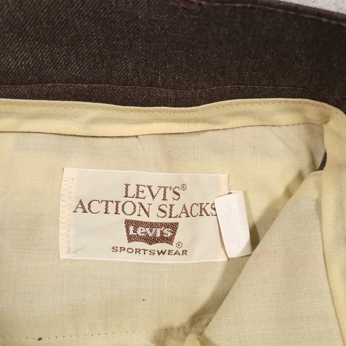 Vintage 70s Levi's Action Slacks Mens 39X32 Brown Straight