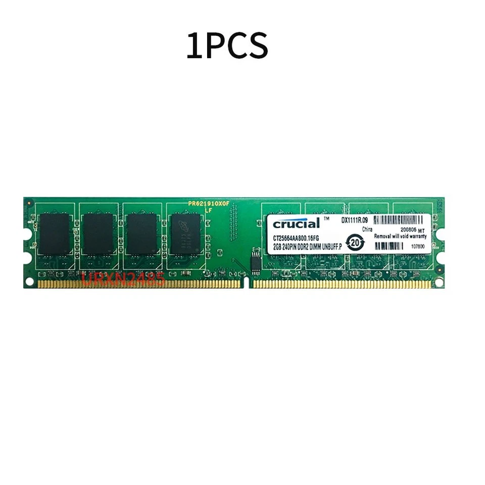 Crucial 2GB PC2-6400U DDR2 800MHz 240Pin 1.8V Computer RAM PC Desktop Memory RAM - Image 3 of 4