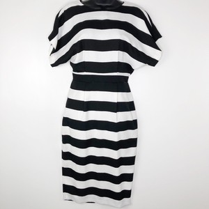 Asos Vestido Talla 4 para mujer Negro Blanco a Rayas Manga Corta Midi  posterior de corte | eBay