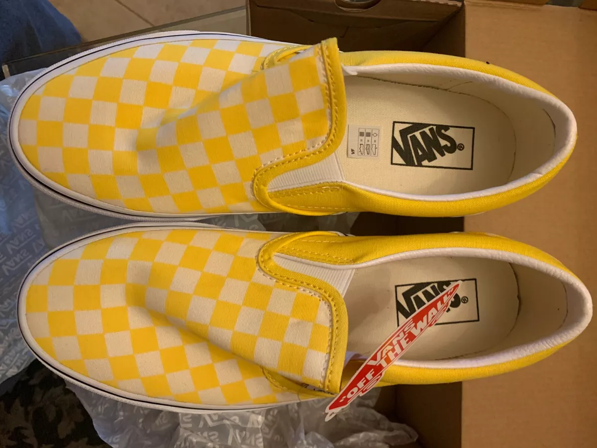 VANS Classic SLIP On Yellow White Checkerboard VN0A33TB42Z Men s