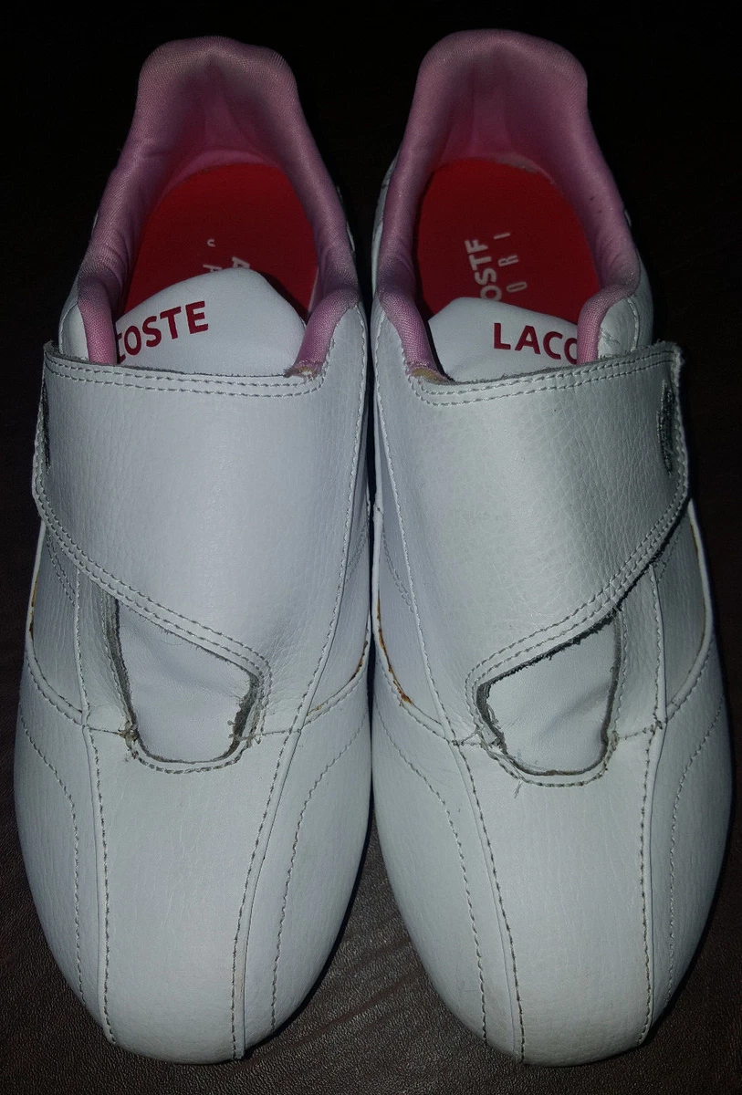 aritmetik Maestro Misforståelse LACOSTE Sport Womens Girls White &amp; Pink Leather Shoes Sneakers Tennis  Size 5 | eBay