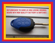 1 X FORD TRANSIT 3 BUTTON REMOTE KEY FOB MK7 TIPPER VAN BLUE REFURBISHED TESTED