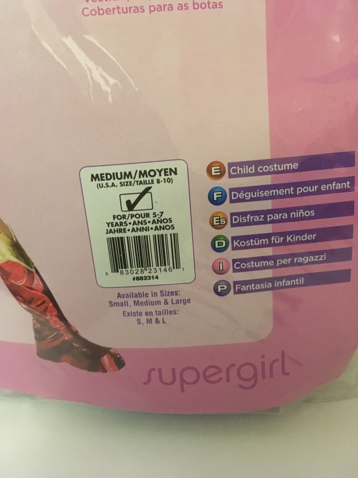 Disfraz de Supergirl Halloween Niñas Mediano 5-7 Superhéroe Vestir Foto 3 de 4