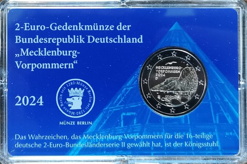 Coincard 2 EURO - Mecklenburg-Vorpommern - GERMANY 2024 coin card - Picture 1 of 2