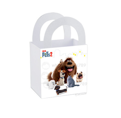 8 The Secret Life of Pets Treat Box Party Favor Loot Goody Bag Birthday  3'' x 3''