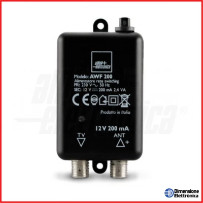 Alimentatore Antenna Tv Digitale Terrestre 12V Alpha Elettronica wf200 Switching
