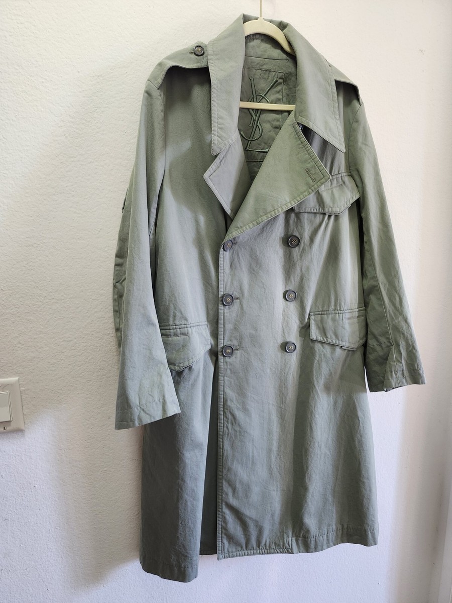 Rare Y2K Yves Saint Laurent Rive Gauche Trench Coat, Size 52 No