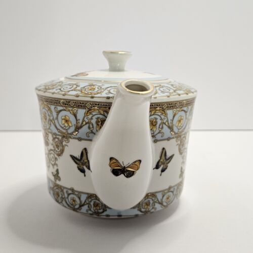 Grace Teaware Butterflies with Blue Ornament Fine Porcelain 14-piece Tea Set - Picture 4 of 20
