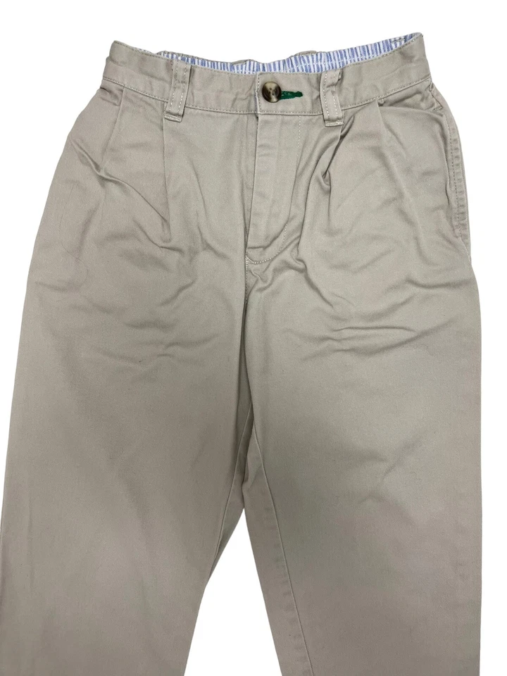 Pantalones de vestir vintage Tommy Hilfiger para niño cintura elástica pierna recta caqui talla 6 Foto 2 de 4