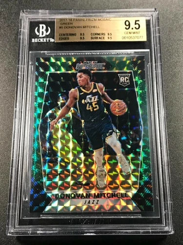 DONOVAN MITCHELL 2017 PANINI PRIZM MOSAIC GREEN PARALLEL ROOKIE RC BGS 9.5 GEM