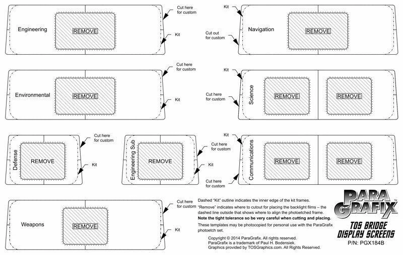 Star Trek TOS Bridge Photoetch Display Screen Backlight Set AMT 26TPG16 - Image 3 of 3