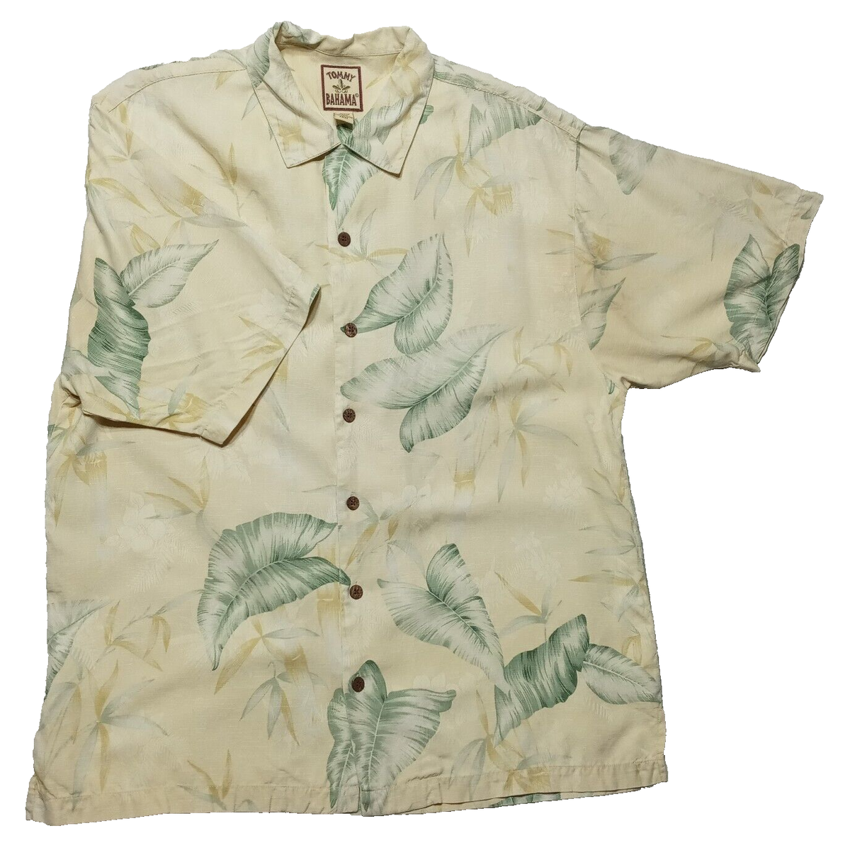 古着 “ Bahama” Hawaiian Shirt MEN'S VINTAGE SILK TOMMY BAHAMA HAWAIIAN ALOHA SHIRT - SIZE