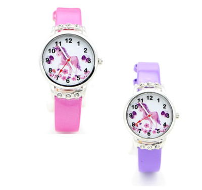 Kristall Einhorn Armbanduhr Cartoon Pony Damen Mädchen Kinder Kids Geschenk Party