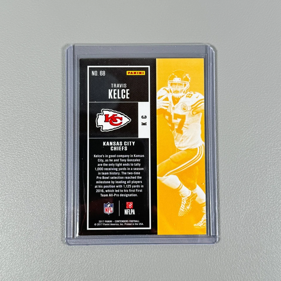 2017 Panini Contenders Season Ticket NLF Card: TRAVIS KELCE #68 Red Zone | Chief - Image 3 of 3