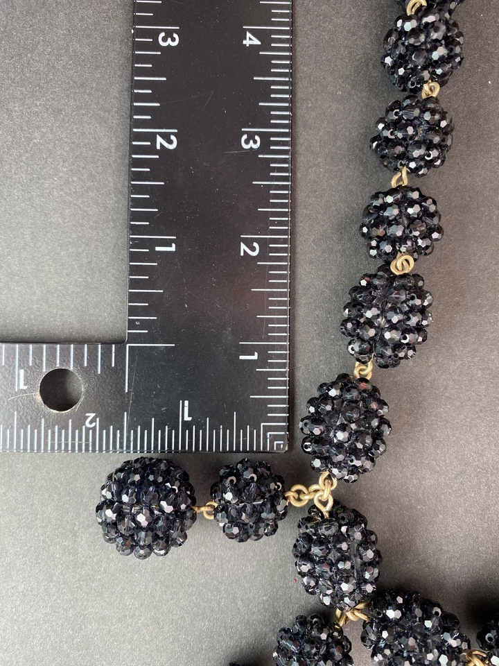 Precioso collar babero JCrew Blackberry negro con cuentas cystal 18,5"   Foto 3 de 4