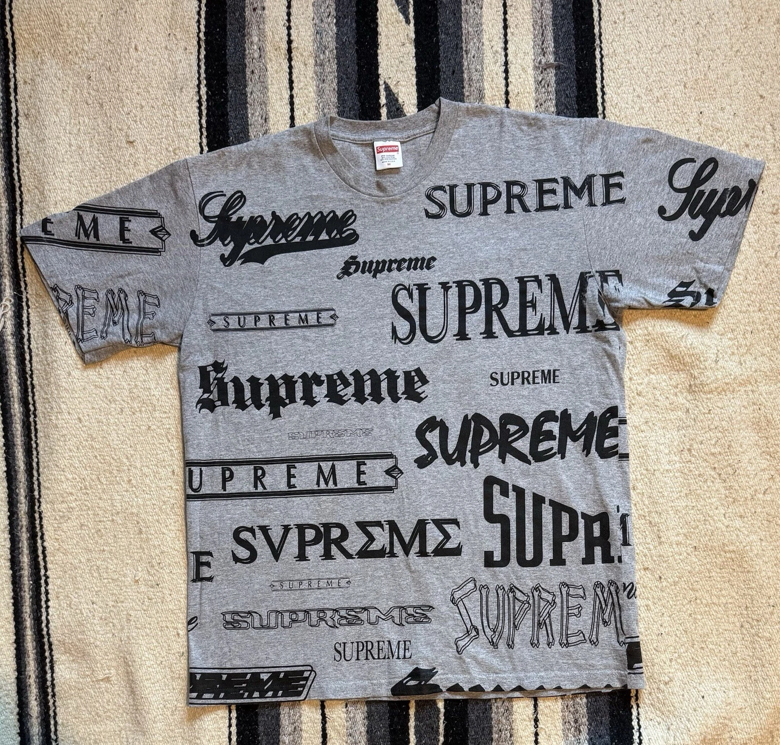 Tee shirt gris Supreme Multi Logo streetwear hype medium