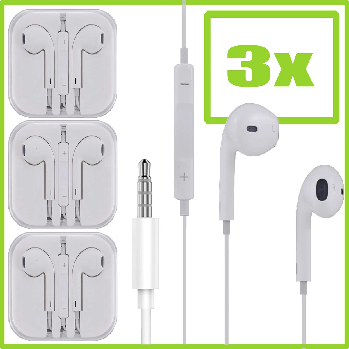 3x Stereo in Ear 0 1 8in Headphones for Samsung Galaxy A42 A12