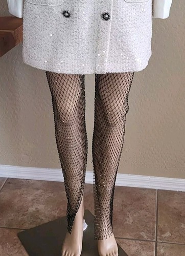 Mesh Rhinestones Split Pants (Black) - 第 5/9 張圖片