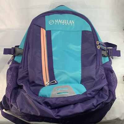 Vtg Magellan Outdoors Backpack Purp/Pink/Blu Hiking Camping Y2K Retro