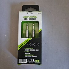 Pugs Audio/Aux Cable 3.5mm Audio Plug 4 Foot Length - Silver- 14041 