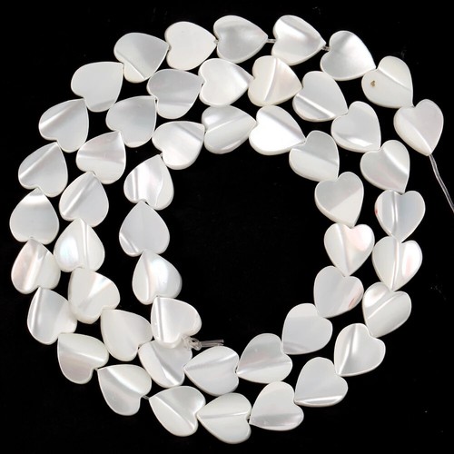 Natural White Love Heart Shell Mother Of Pearl Loose Beads For Jewelry Making - Picture 2 of 10