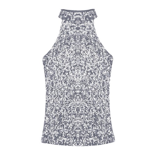 Womens Sparkle Top Sequin Embellished Tank Tops Halter Neck Sleeveless Crop Top - Picture 6 of 43